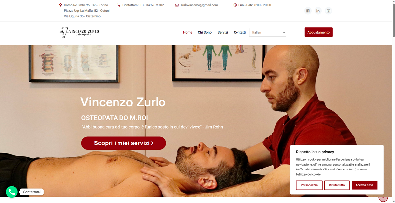 Zurlosteopata.it - sito web informativo/portfolio